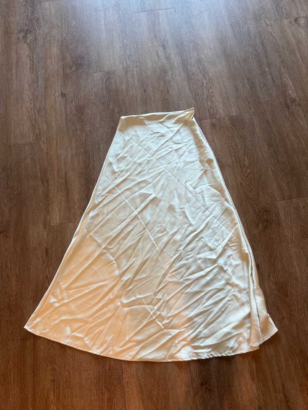 Women's Cream Satin Skirt